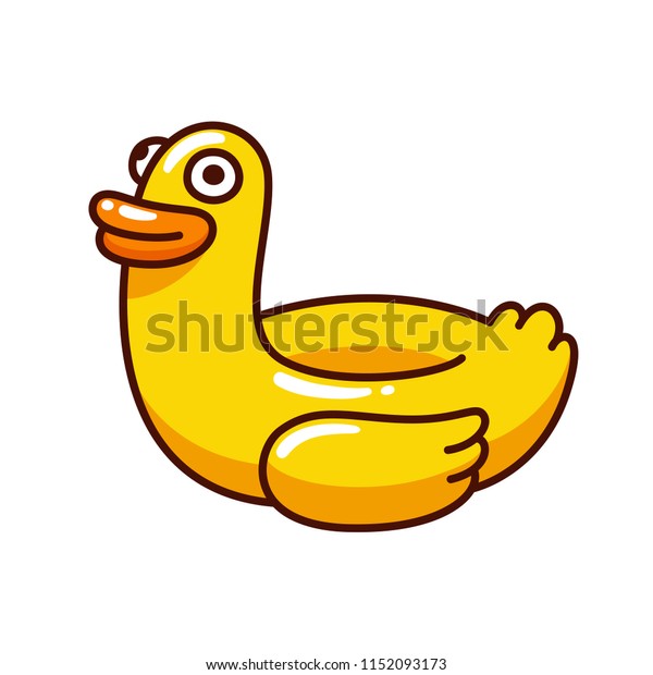 Funny Yellow Rubber Duck Pool Float Stock Vector (Royalty Free ...