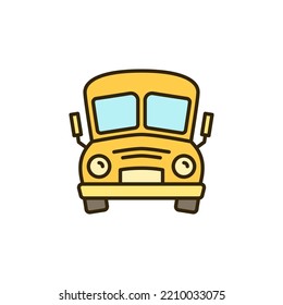 Gracioso Icono o símbolo del concepto vectorial del Yellow School Bus