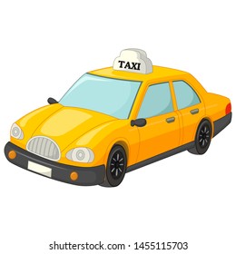 Funny Yellow Taxi Cartoon For Your Design