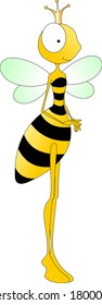 funny yellow-black queen bee with a crown on his head