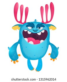 Funny yeti cartoon. Vector monster character illustration