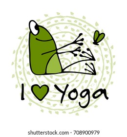 Funny yoga frog, sketch for your design