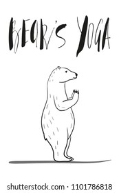 funny yoga with polar bear, fitness white bears, yoga poses, Surya Namaskara meditation. Ashtanga vinyasa yoga poses