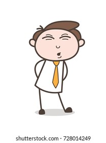Funny Young Boy Face and Body Expression Vector Illustration