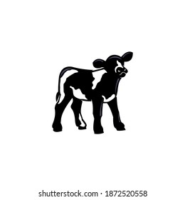 logotipo de vaca joven divertida, ilustraciones vectoriales