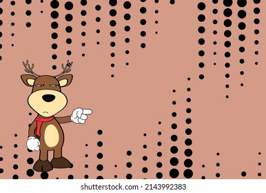 funny young deer character cartoon kawaii expression illustration background in vector format