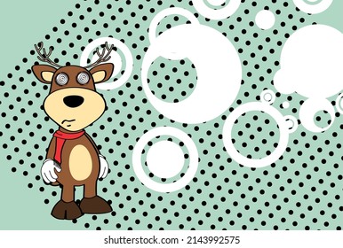 caricatura del personaje de un joven venado divertido kawaii ilustración de fondo en formato vector
