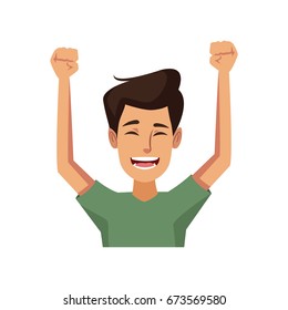 funny young man making hands gesturing