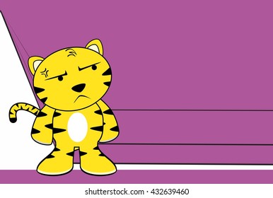 funny young tiger plush cartoon background in vector format very easy to edit