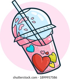 Funny and yummy boba of love for valentine's day