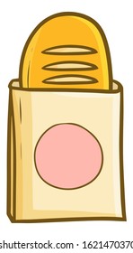 Funny and yummy bread with light brown pink paper packaging