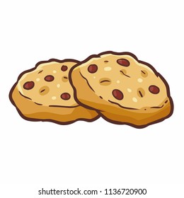 Funny and yummy delicious chocolate biscuits - vector