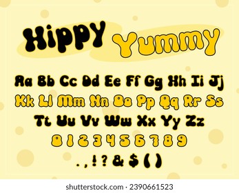 Funny Yummy font text glyph vector design