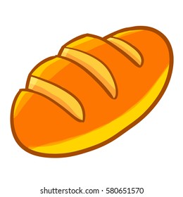 Funny and yummy long loaf bread ready to eat - vector.