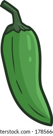 Funny and yummy single big green chilli