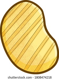 Funny and yummy single potato chip ready to eat