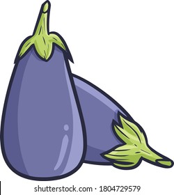 Funny and yummy two big eggplant for kitchen supplies