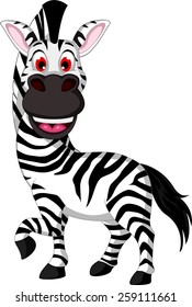 funny zebra cartoon smiling