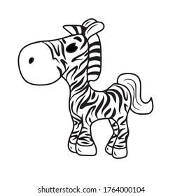 Funny Zebra .Vectorkinderdesign für Bannerpostkarten