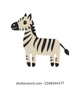 Funny Zebra vector illustration. Adorable wildlife animal. Hand drawn zebra for kids