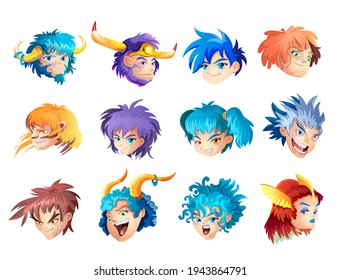 Funny zodiac signs. Set. Colorful vector illustration of all zodiac signs isolated on white background. Zodiacal cute funny cartoon characters. Collection. Print design, prediction, horoscope