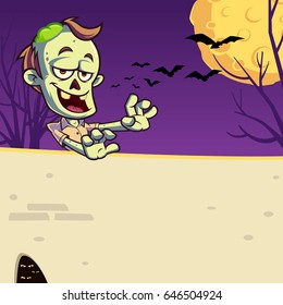 Funny zombie to celebrate halloween party