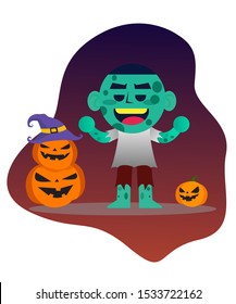 Funny zombie conceptual vector illustration