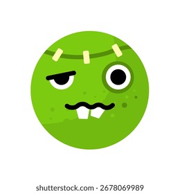 Cara divertida del emoji del zombi - icono del Vector