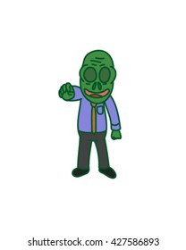 Funny zombie employee cartoon vector art