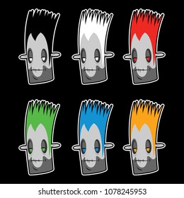 funny zombie face set