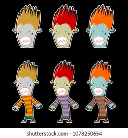 funny zombie face set