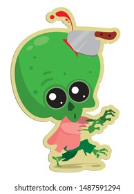 funny zombie stickers vector illustration