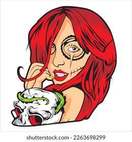 funny zombie in vector art