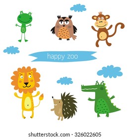 funny zoo for kids vector design