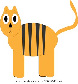 funny zoo. Tigris. Icon, logo, illustration