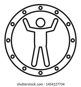 Funny zorb icon. Outline funny zorb vector icon for web design isolated on white background