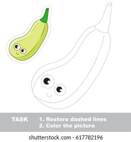 Funny Zuccini. Dot to dot educational game for kids.