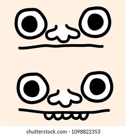 funny,doodle   face emotion  design  vector eps.10