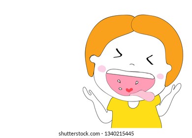 funny,doodle,cute girl laughing  cartoon vector eps.10