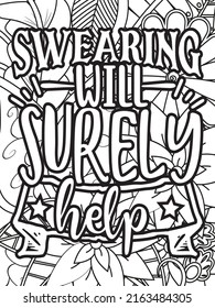 Funny-Quotes Coloring pages. Coloring page for adults and kids. Vector Illustration.
