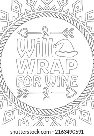 Funny-Quotes Coloring pages. Coloring page for adults and kids. Vector Illustration.