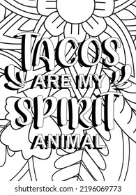 Funnyquotes Coloring Pages Coloring Page Adults Stock Vector (Royalty