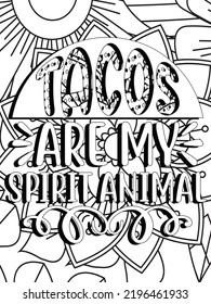 Funny-Quotes Coloring pages. Coloring page for adults and kids. Vector Illustration.