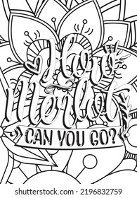 Funnyquotes Coloring Pages Coloring Page Adults Stock Vector (Royalty