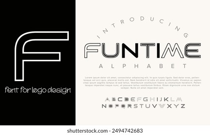 Funtime vector alphabet font for logo design