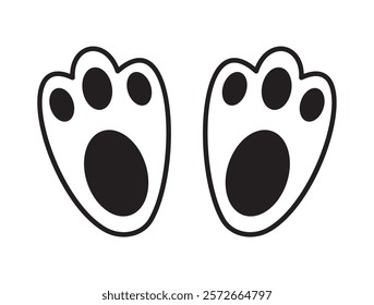  funy bunny footprint vector design