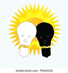 Funy eco bulb whit sun
