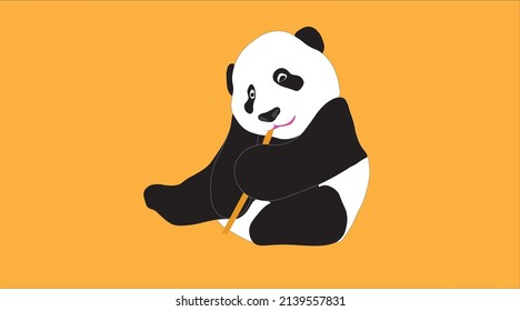 Caricatura del personaje de la ilustración de panda divertida