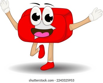 Funy Play Button Character In Play Button Click Expression