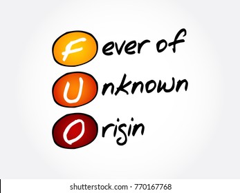 FUO - Fever of Unknown Origin acronym, concept background